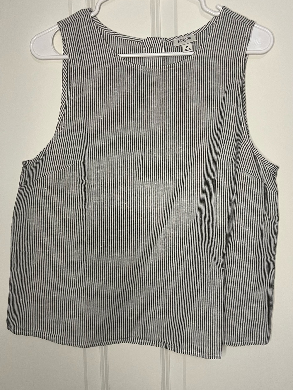 J. Crew Black and White Pinstripe Sleeveless Tank